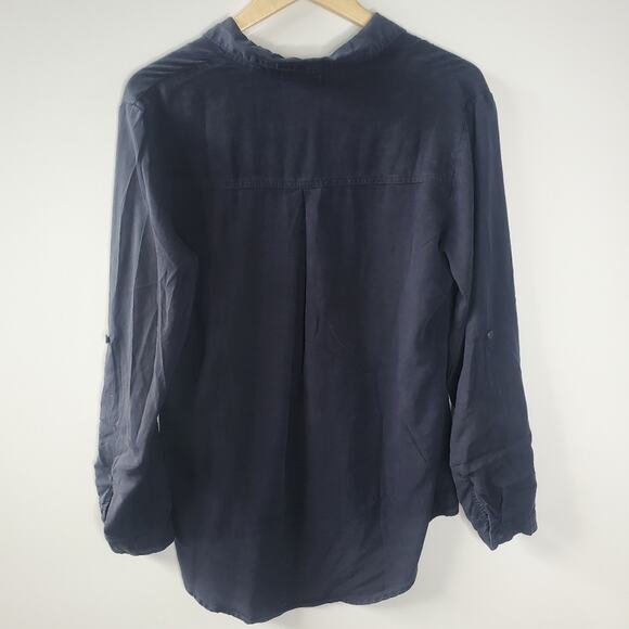Matty M Ladies' Lyocell Blouse in Midnight Blue - Picture 7 of 8